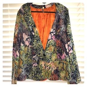 Jungle print multicolored blazer